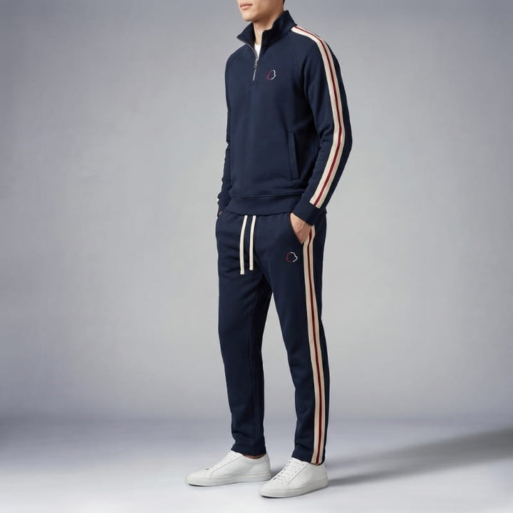 Wendell | Men's Side-Stripe Zip-Through Tracksuit Set