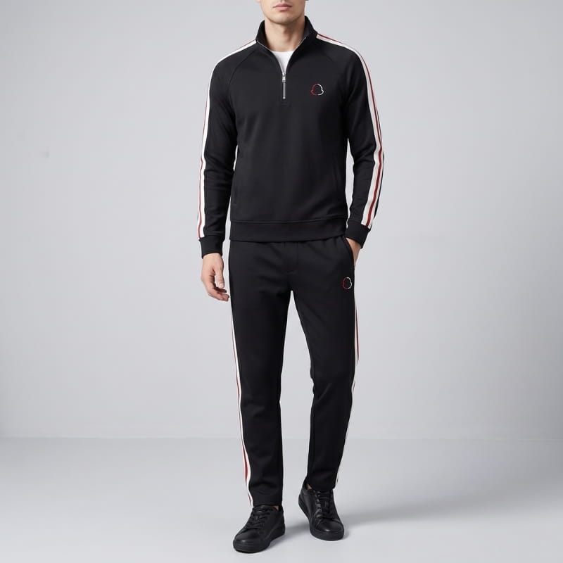 Wendell | Men's Side-Stripe Zip-Through Tracksuit Set