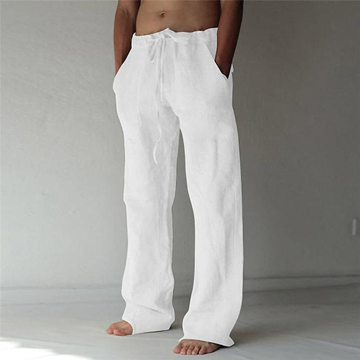 Men's Casual Pants with Linen Fabric