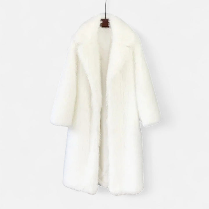 Women's Long Fur Coat with Full-Length Design