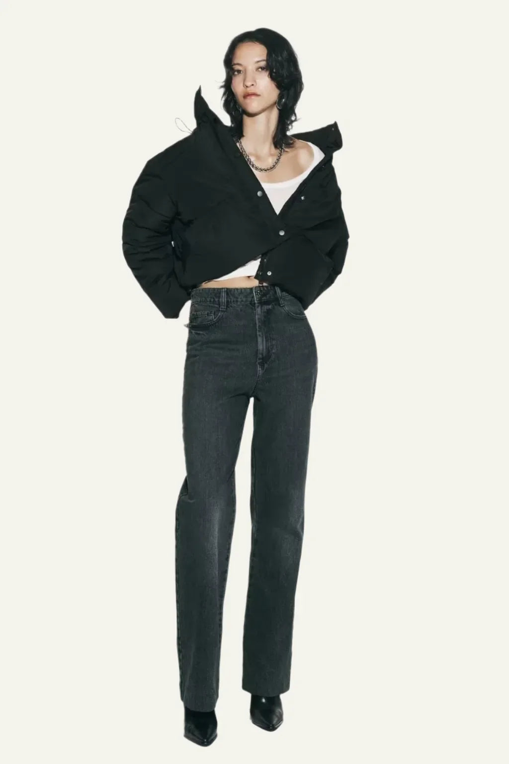 Coline | Women's Cropped Oversized Puffer with High Collar