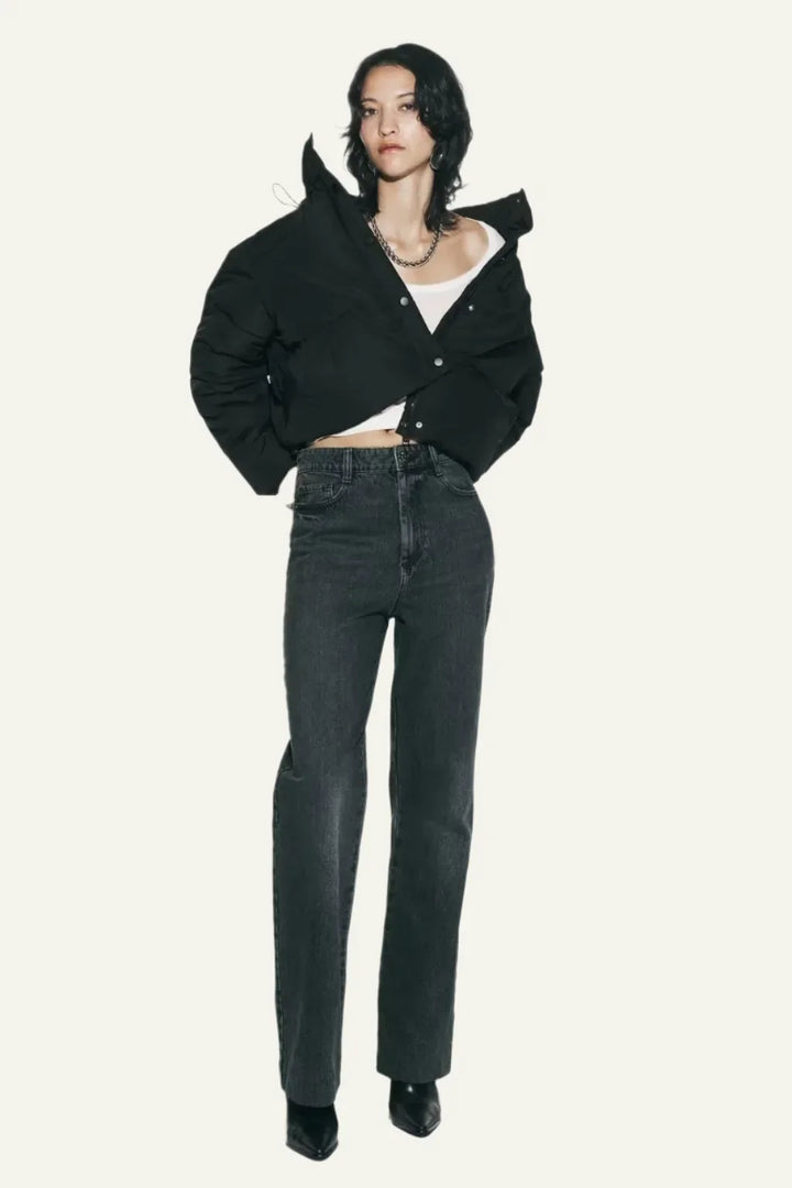 Coline | Women's Cropped Oversized Puffer with High Collar