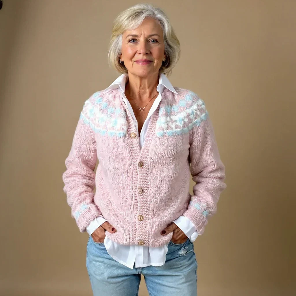 Berthe | Women's Fair Isle Button-Front Cardigan