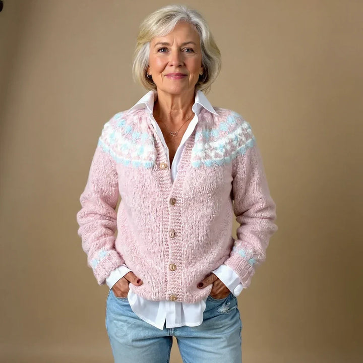 Berthe | Women's Fair Isle Button-Front Cardigan