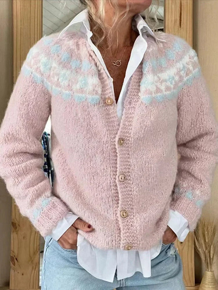 Berthe | Women's Fair Isle Button-Front Cardigan