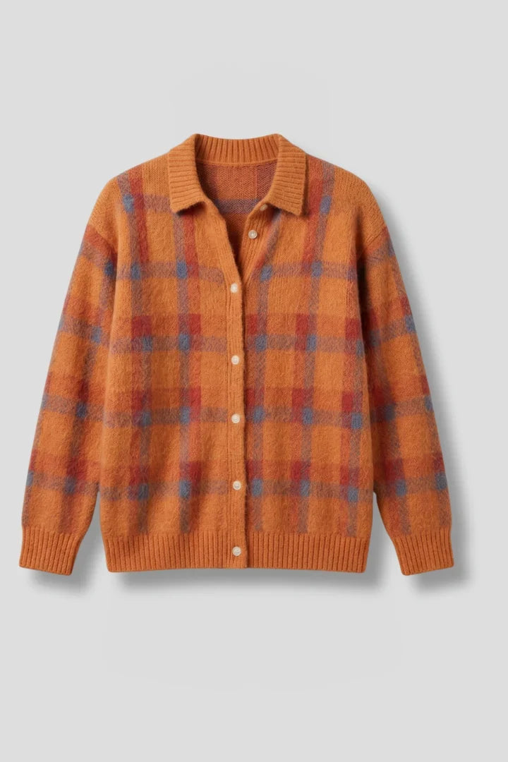 Nine | Women's Check Cardigan with Collar