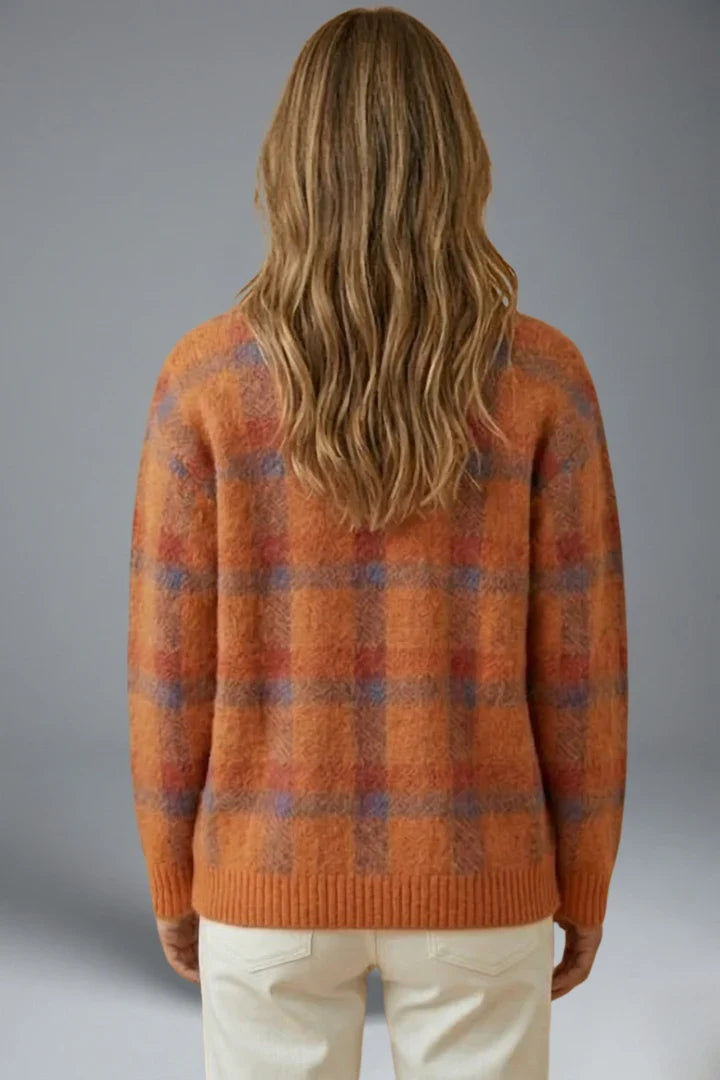 Nine | Women's Check Cardigan with Collar