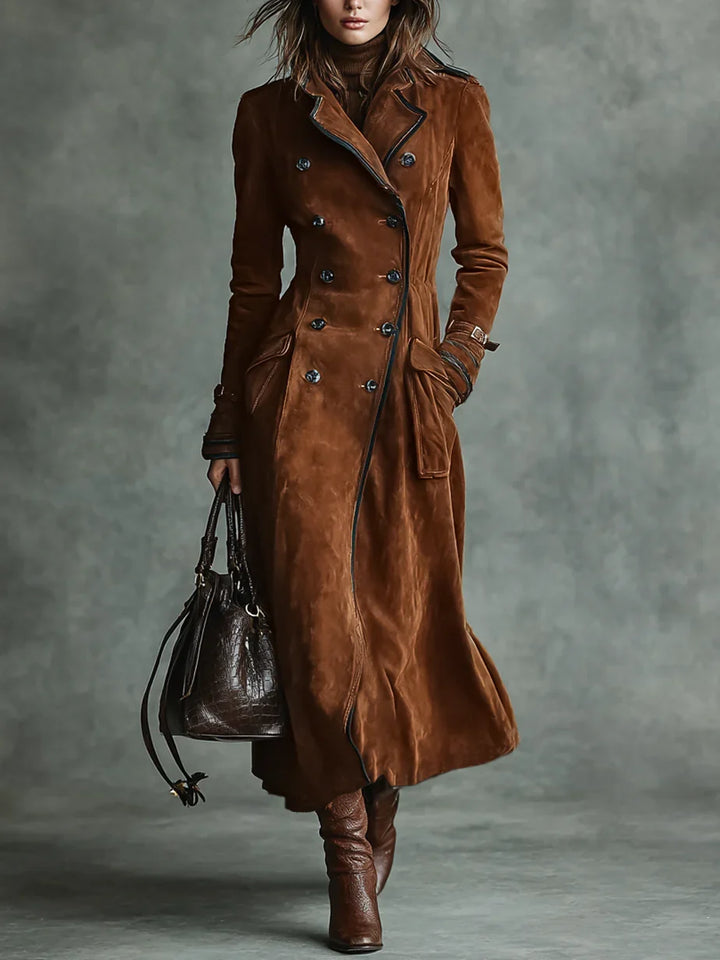 Bathilde | Women's Slim Double-Breasted Coat with Belted Waist