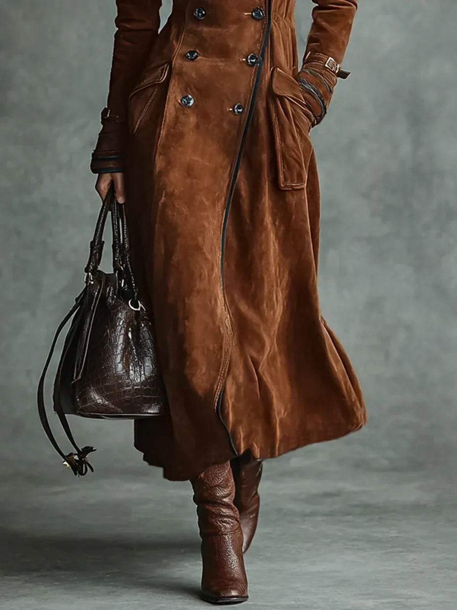 Bathilde | Women's Slim Double-Breasted Coat with Belted Waist