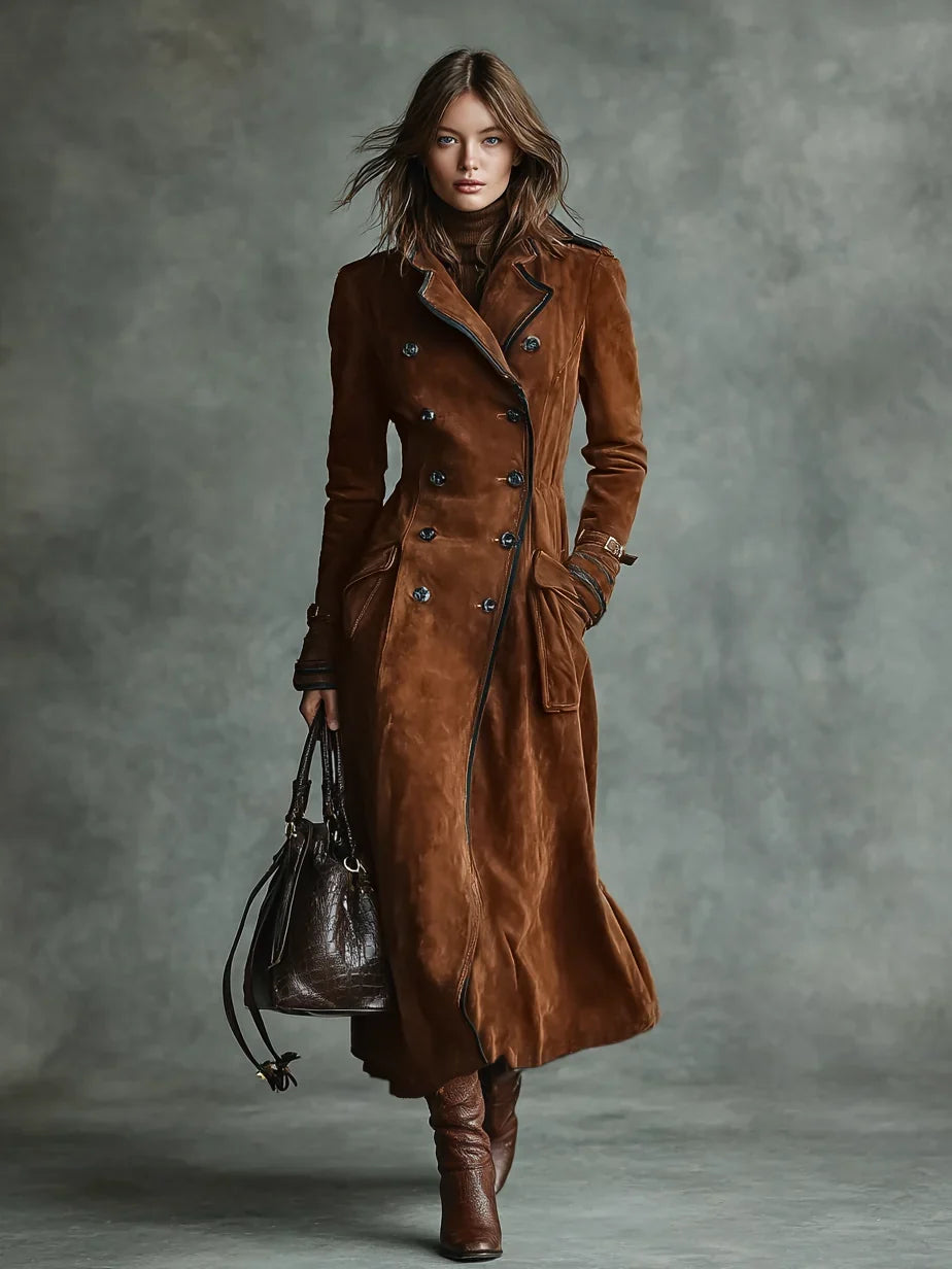 Bathilde | Women's Slim Double-Breasted Coat with Belted Waist