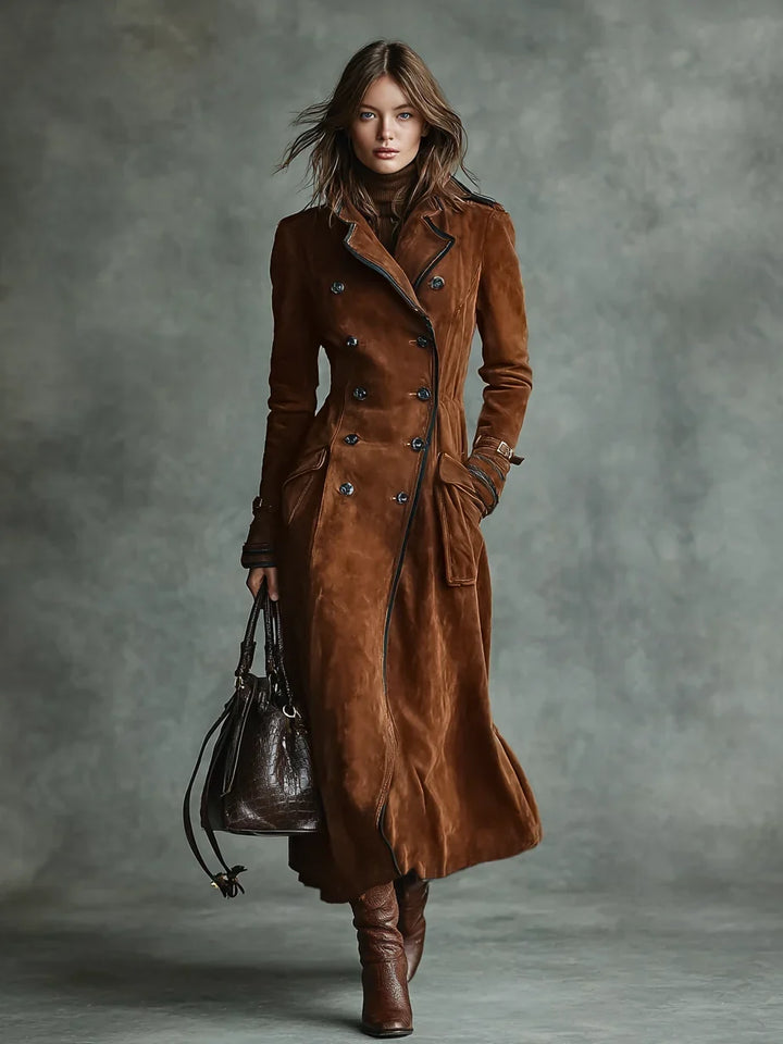 Bathilde | Women's Slim Double-Breasted Coat with Belted Waist