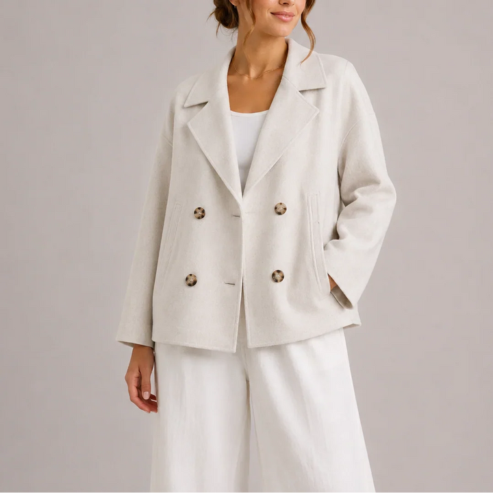 Sabine | Women's Cropped Double-Breasted Pea Coat