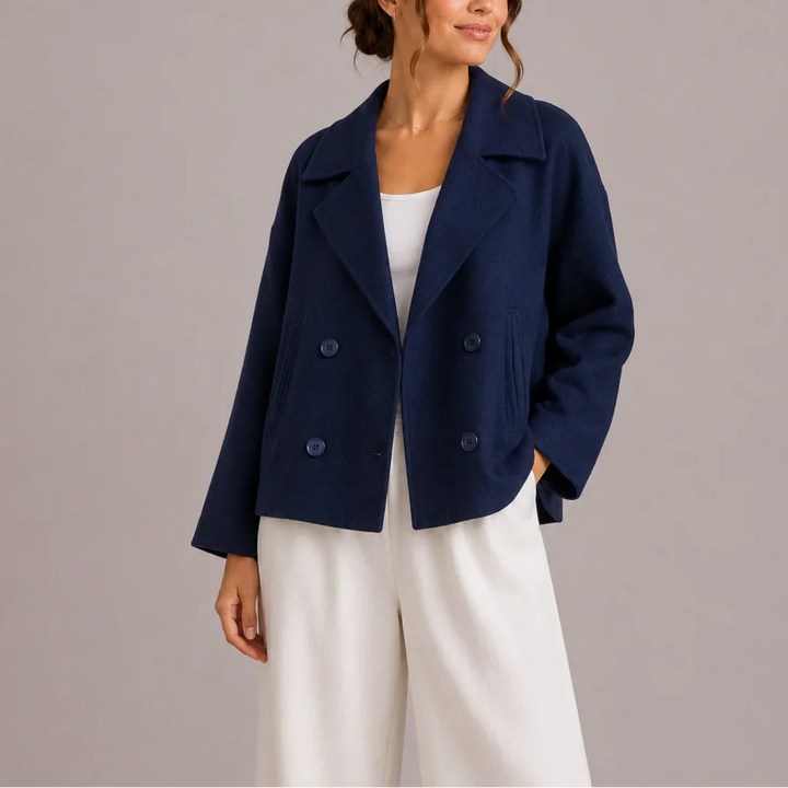 Sabine | Women's Cropped Double-Breasted Pea Coat