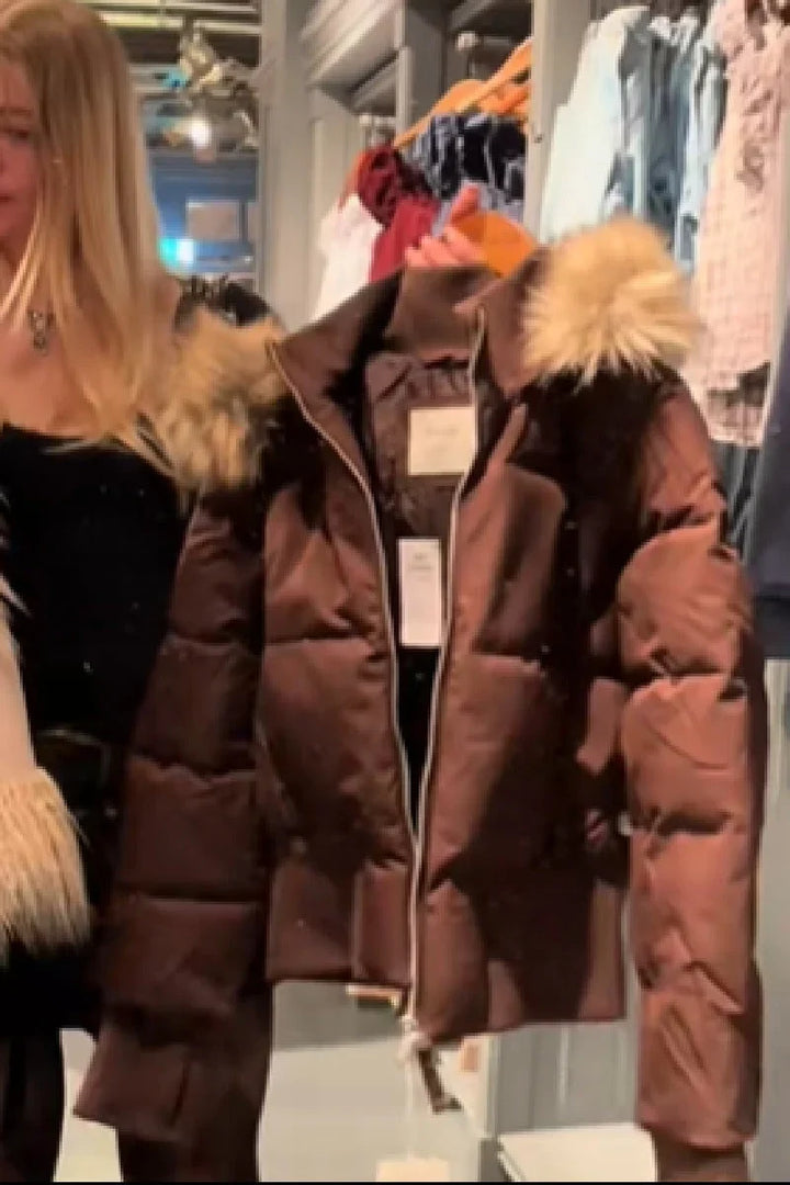 Jacqueline | Women's Cropped Puffer Jacket with Trimmed Hood