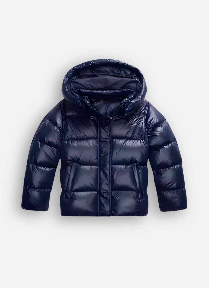 Pascaline | Women's Cropped Hooded Puffer Jacket with High Shine