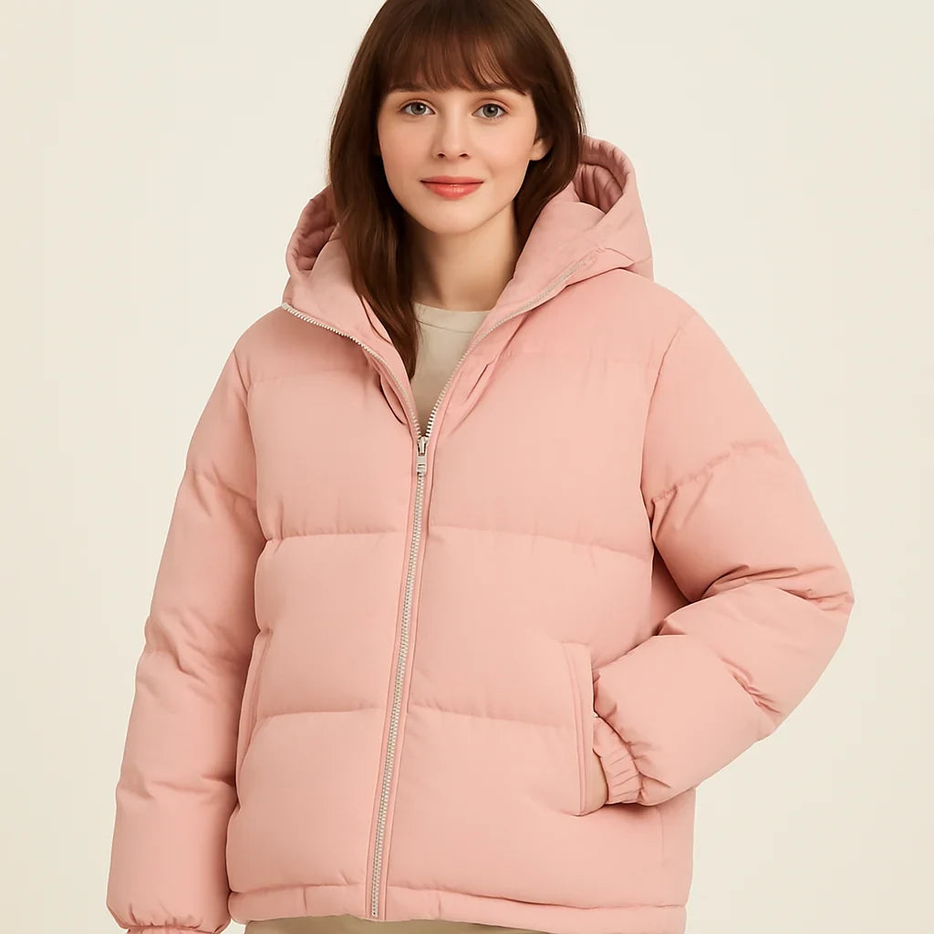 Brigitte | Women's Cropped Hooded Puffer with Oversized Body