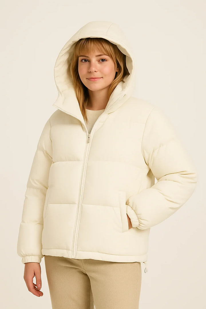 Brigitte | Women's Cropped Hooded Puffer with Oversized Body