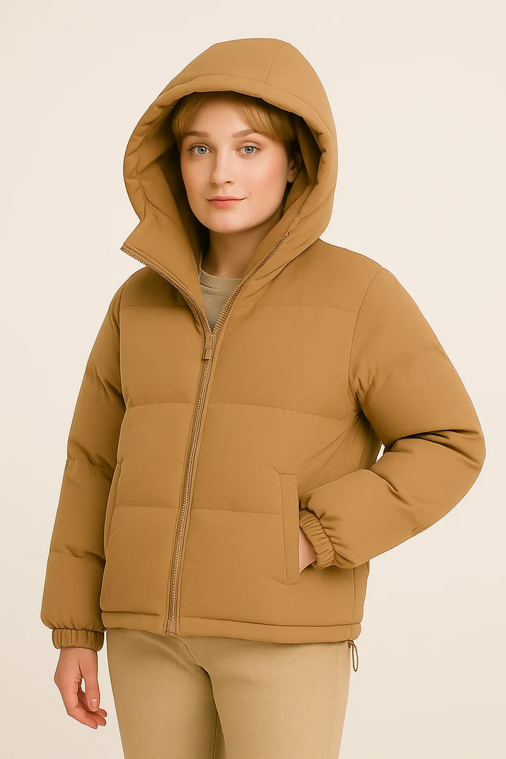 Brigitte | Women's Cropped Hooded Puffer with Oversized Body