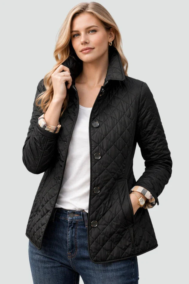 Blandine | Women's Diamond-Quilted Collarless Jacket