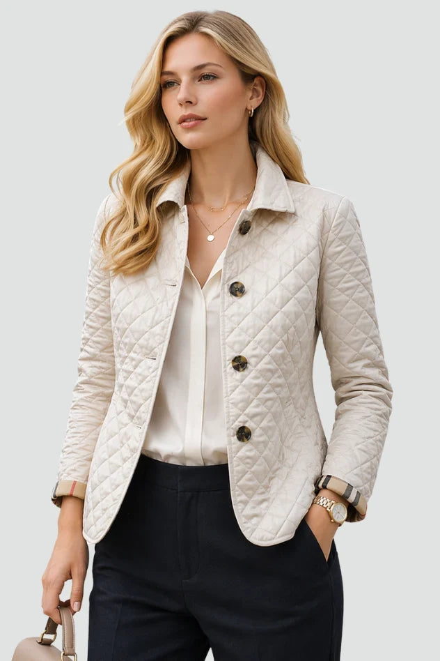 Blandine | Women's Diamond-Quilted Collarless Jacket