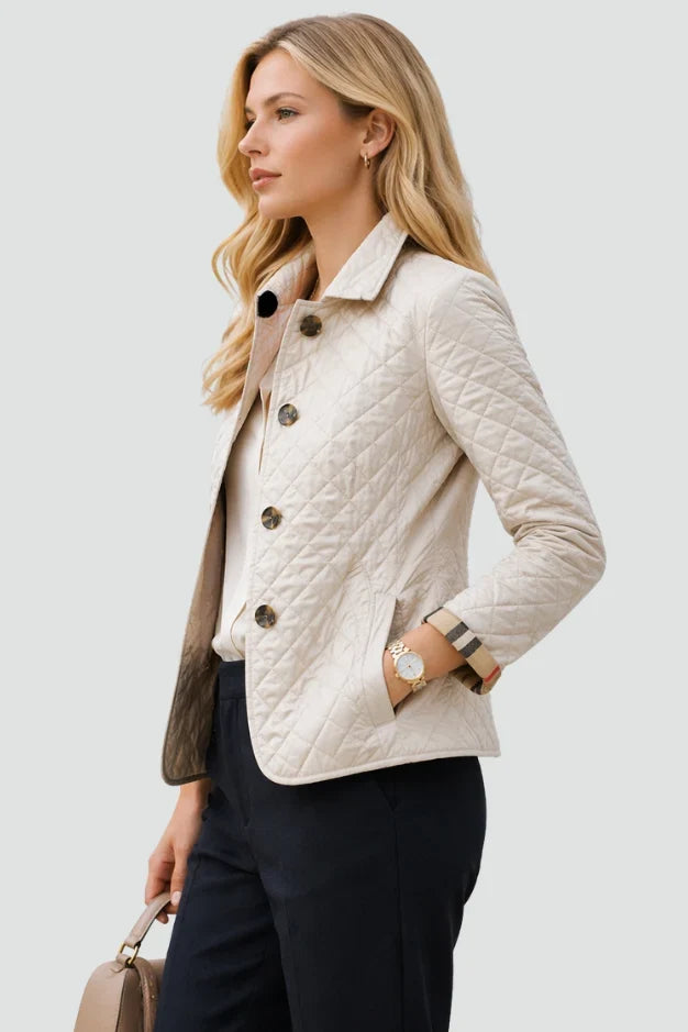 Blandine | Women's Diamond-Quilted Collarless Jacket