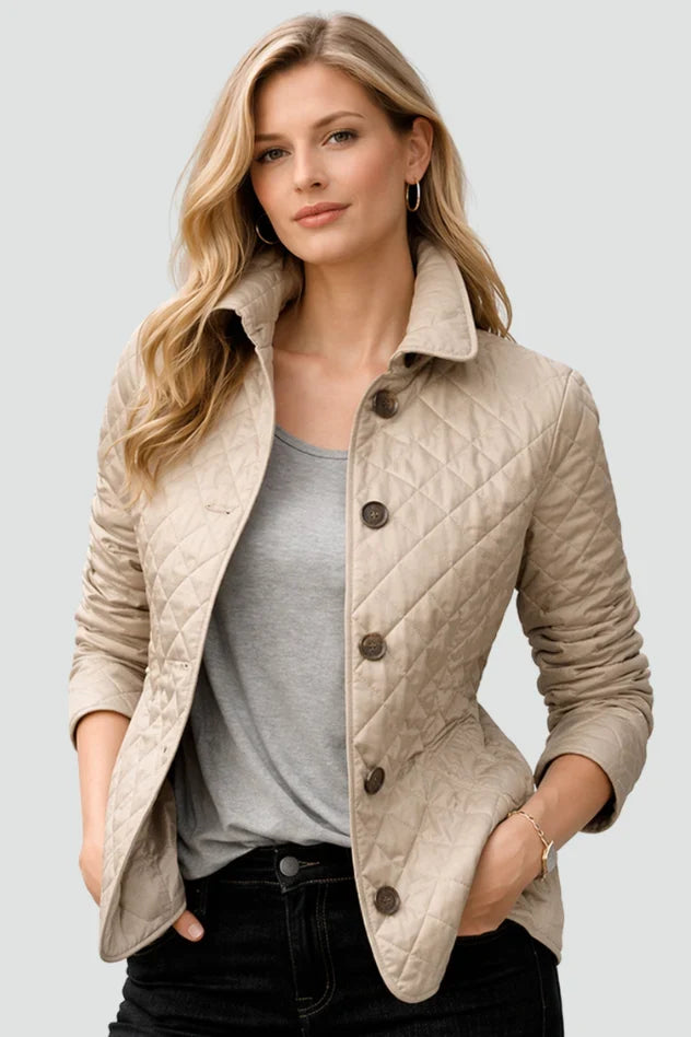 Blandine | Women's Diamond-Quilted Collarless Jacket