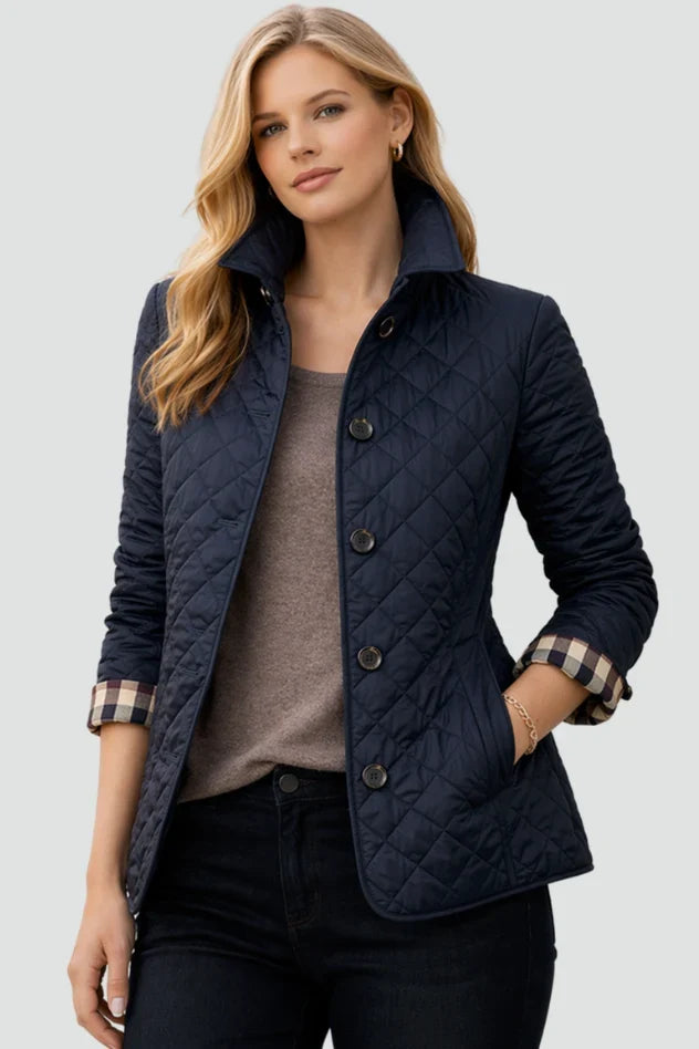 Blandine | Women's Diamond-Quilted Collarless Jacket