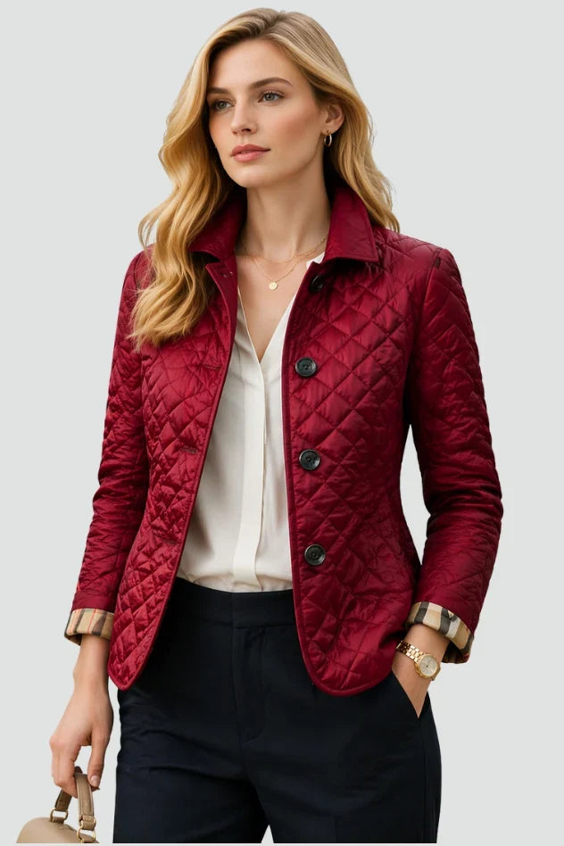 Blandine | Women's Diamond-Quilted Collarless Jacket