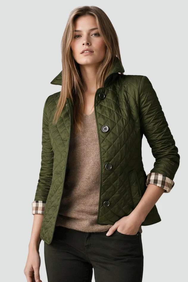 Blandine | Women's Diamond-Quilted Collarless Jacket