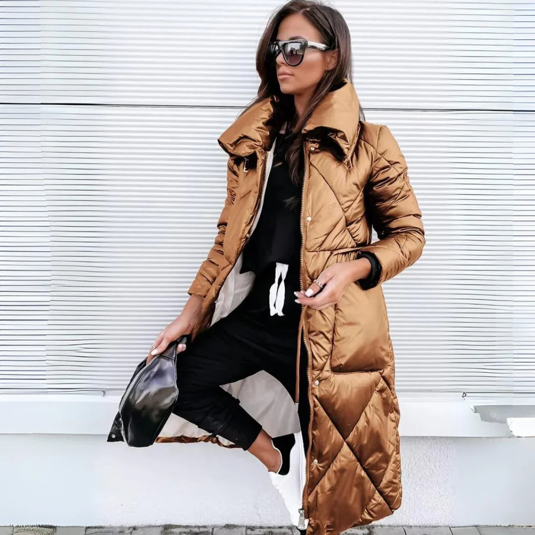 Violette | Women's Long Puffer Coat with Oversized Quilting