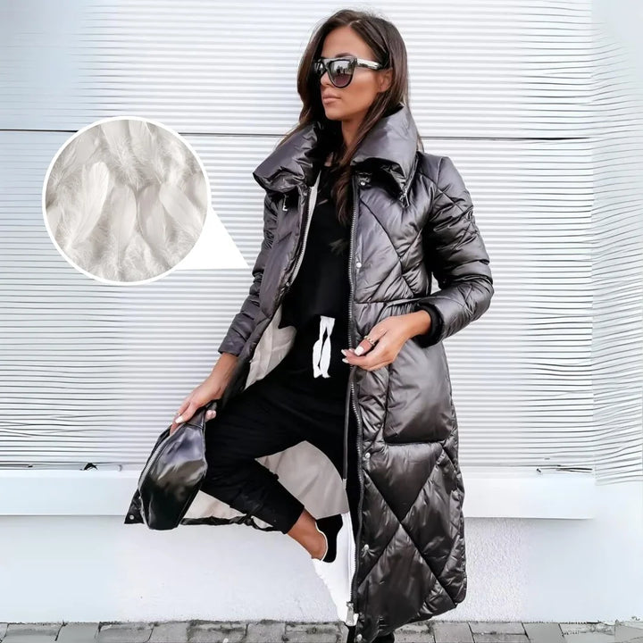 Violette | Women's Long Puffer Coat with Oversized Quilting