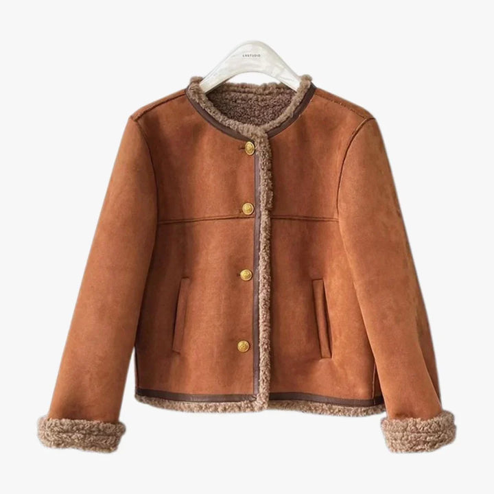 Francine | Women's Button-Front Jacket with Pile-Trimmed Collar
