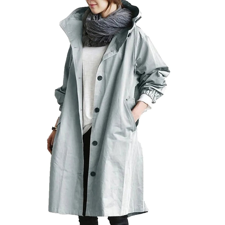 Gaelle | Women's Longline Hooded Coat with Snap Front