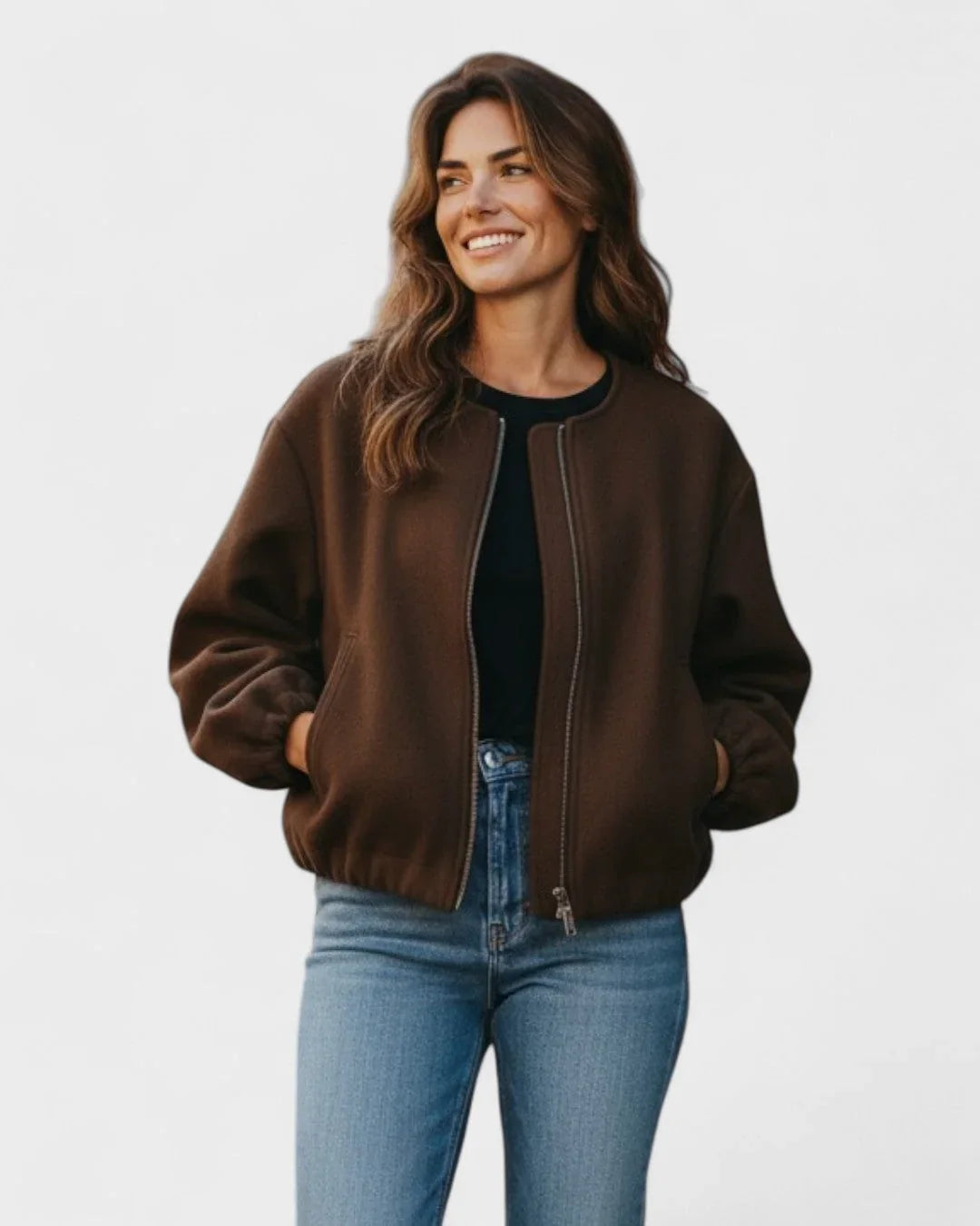 Josseline | Women's Cropped Bomber Jacket with Balloon Sleeves