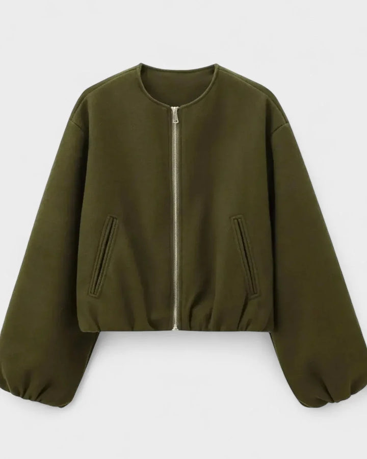 Josseline | Women's Cropped Bomber Jacket with Balloon Sleeves