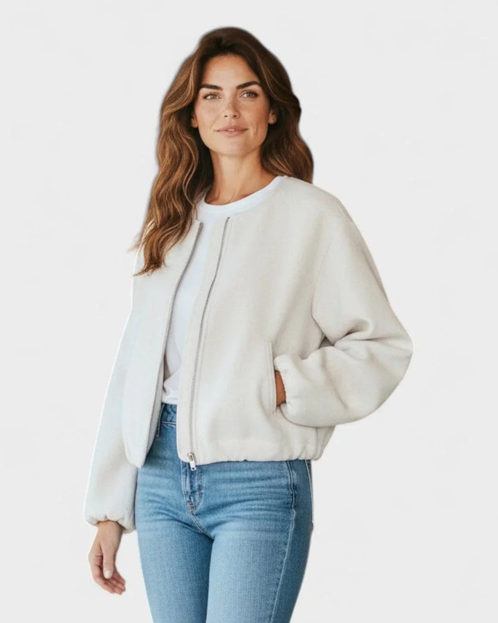 Josseline | Women's Cropped Bomber Jacket with Balloon Sleeves