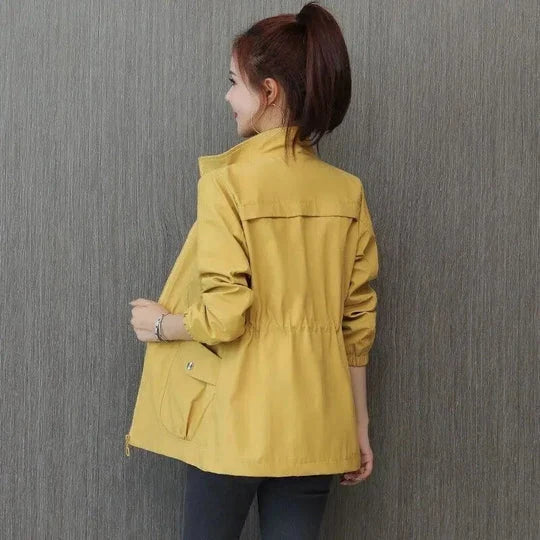 Domitille | Women's Cinched-Waist Jacket with Stand Collar