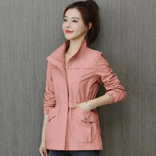 Domitille | Women's Cinched-Waist Jacket with Stand Collar