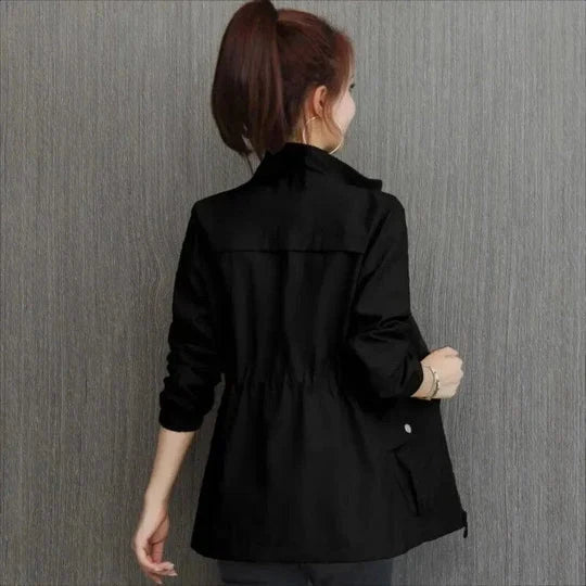 Domitille | Women's Cinched-Waist Jacket with Stand Collar