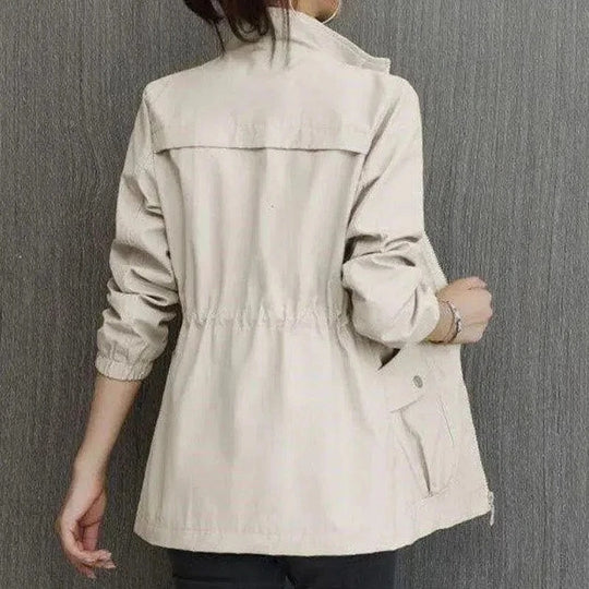 Domitille | Women's Cinched-Waist Jacket with Stand Collar