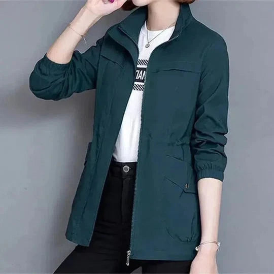 Domitille | Women's Cinched-Waist Jacket with Stand Collar