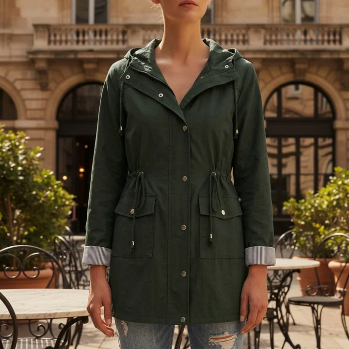Irma | Women's Hooded Parka with Drawstring Waist and Roll Cuffs
