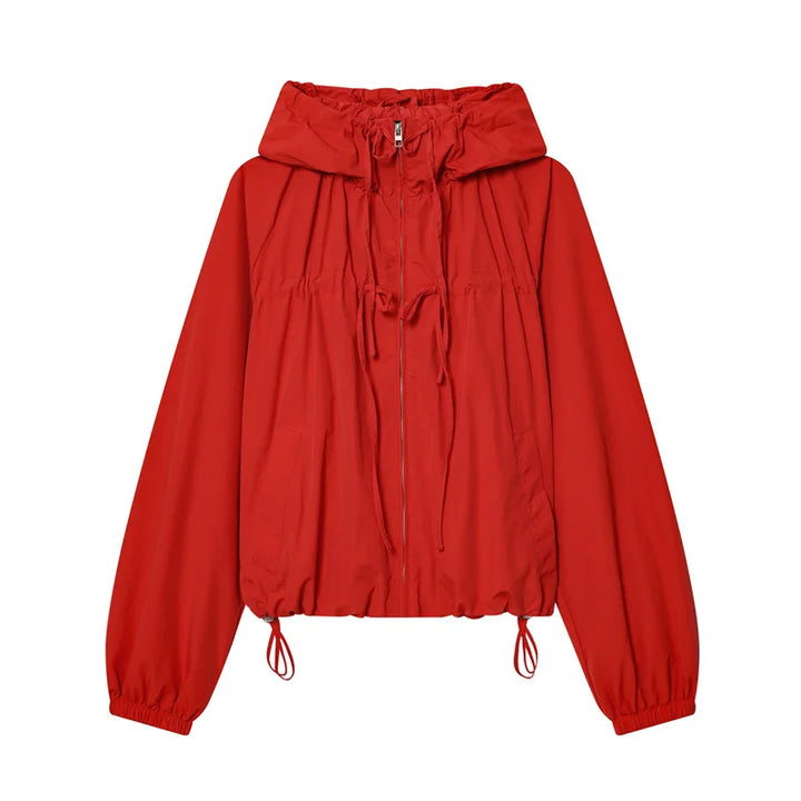 Ariane | Women's Cropped Hooded Windbreaker with Drawcord Hem