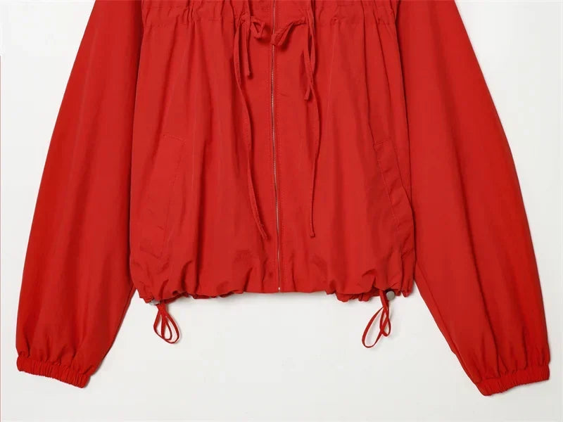Ariane | Women's Cropped Hooded Windbreaker with Drawcord Hem