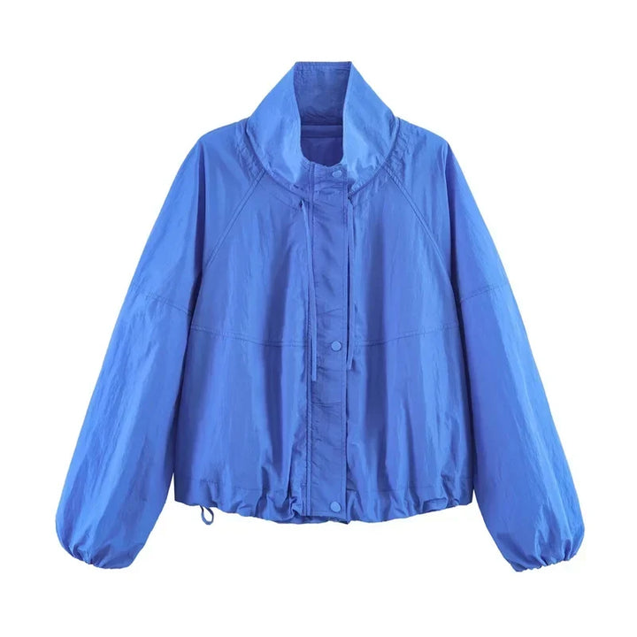 Perrette | Women's Cropped Blouson Jacket with Stand Collar