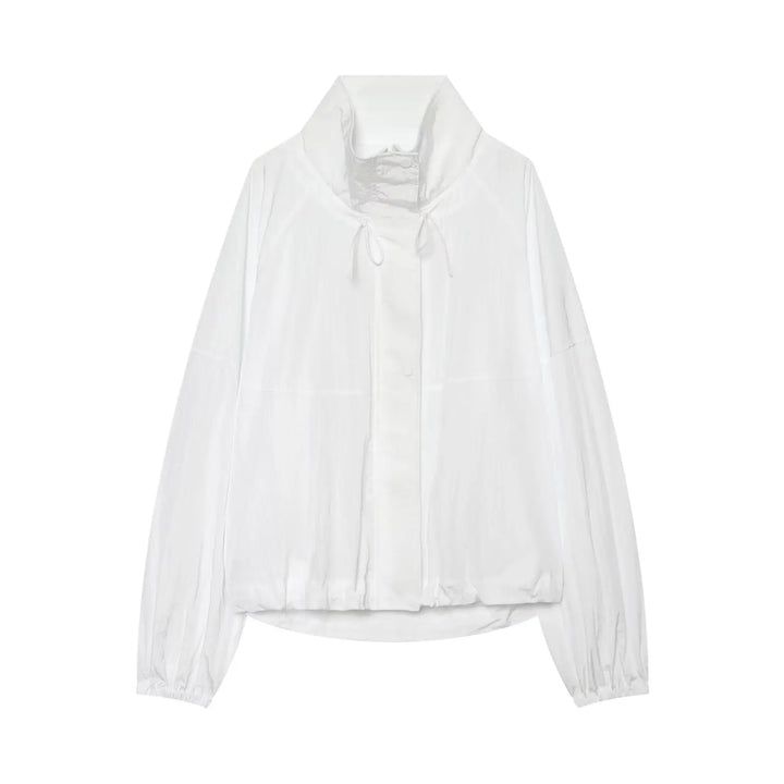 Perrette | Women's Cropped Blouson Jacket with Stand Collar
