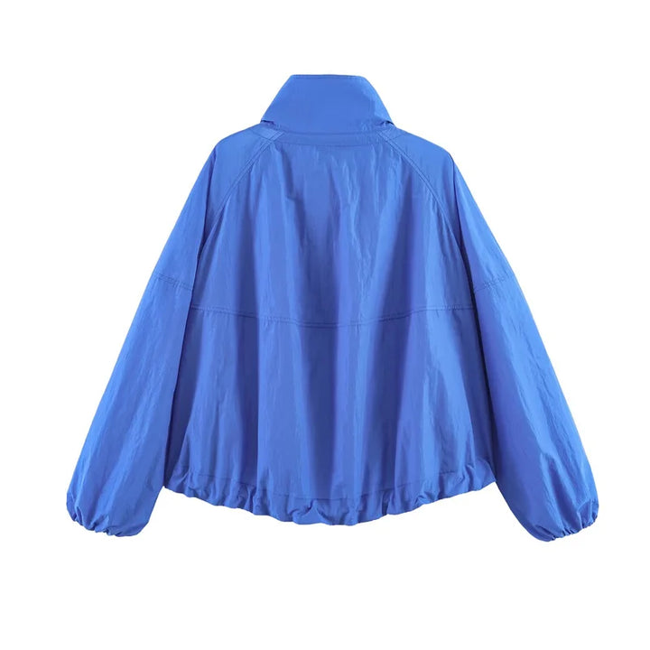 Perrette | Women's Cropped Blouson Jacket with Stand Collar