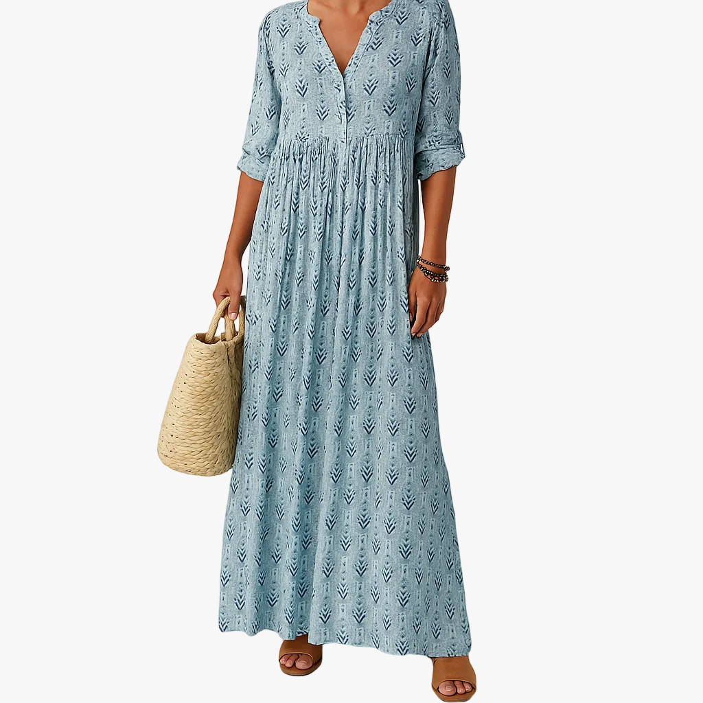 womens-boho-woven-maxi-dress-with-split-neck-and-roll-tab-sleeves-1