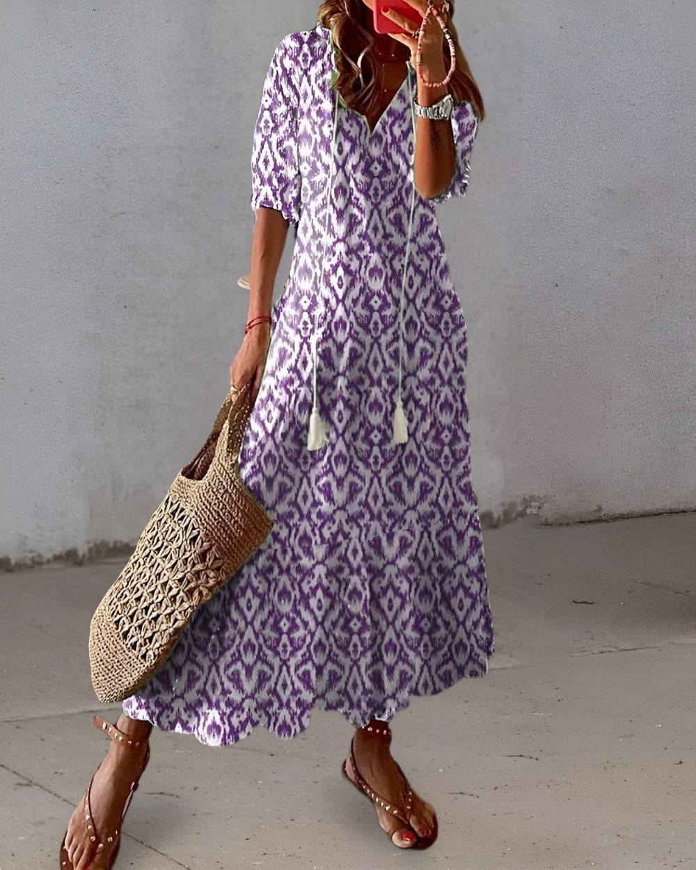 womens-boho-woven-maxi-dress-with-tassel-tie-and-ruffle-hem-3