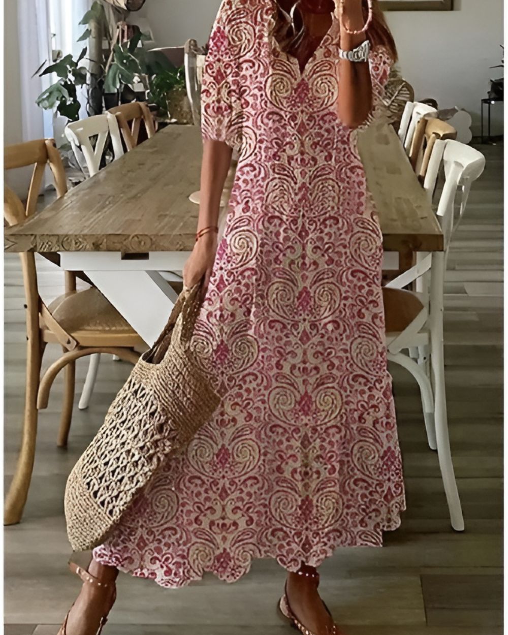 womens-boho-woven-maxi-dress-with-tassel-tie-and-ruffle-hem-5